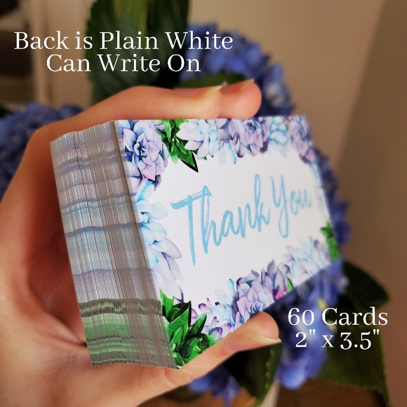 Poshmark Thank You Cards Poshmark Stickers Blue Flower Hydrangea Spring Floral - Picture 2 of 5